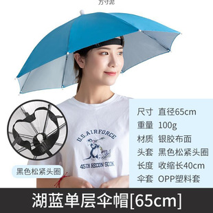 Double-Layer Windproof Umbrella Hat, Head-Mounted Umbrella, Foldable Head-Mounted Sun Protection and Rain Umbrella, Overhead Umbrella, Fishing Umbrella, Large Fishing Umbrella Factory