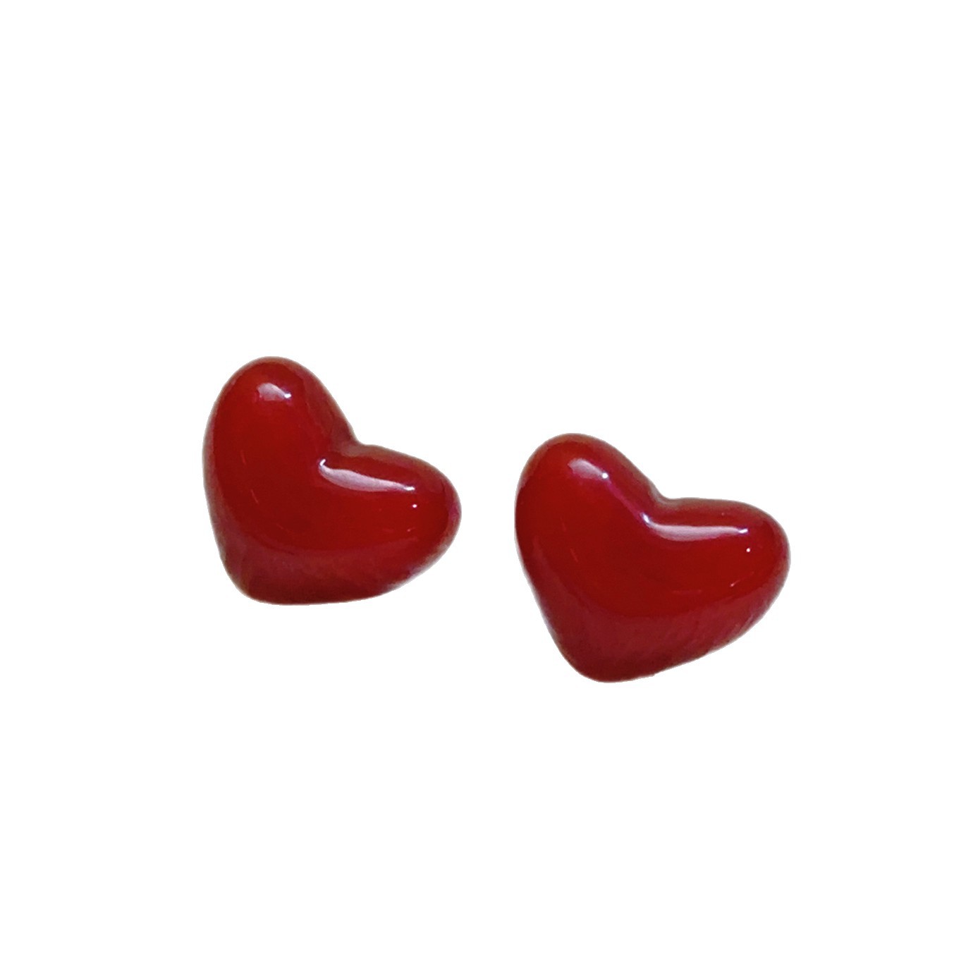 Pendientes de amor rojo dulce temperamento corazón melocotón simple y ligero acrílico de lujo moda transfronteriza accesorios de oreja fría ins