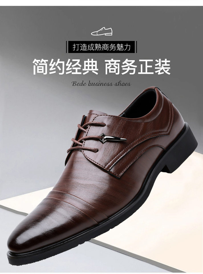 Giày da nam công sở mũi nhọn ba khớp dây buộc, đế cao su chống trượt, form Anh, size lớn — z5 màu nâu, z5 đen chi tiết 11