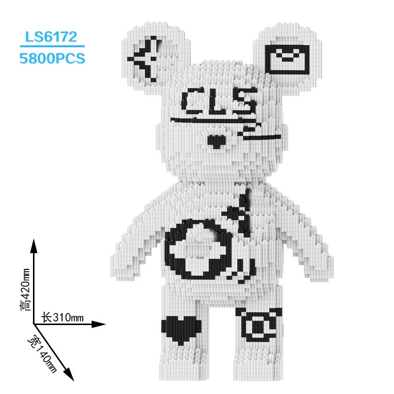 Constructor set Lego DIY small-brick fox toy, multi-size models 17–100 cm, birthday gift