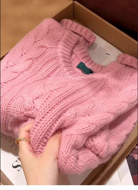 韩系复古黑色麻花毛衣女秋冬加厚宽松慵懒外穿显瘦纯色毛针织上衣|undefined