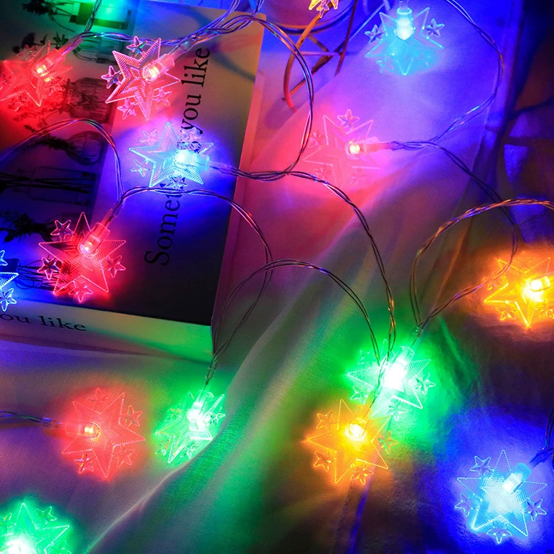 Фабричная оптовая LED цветная светодиодная гирлянда со звёздами, световой зонт звезды, луна в комнате, декоративный свет, праздничная лампа