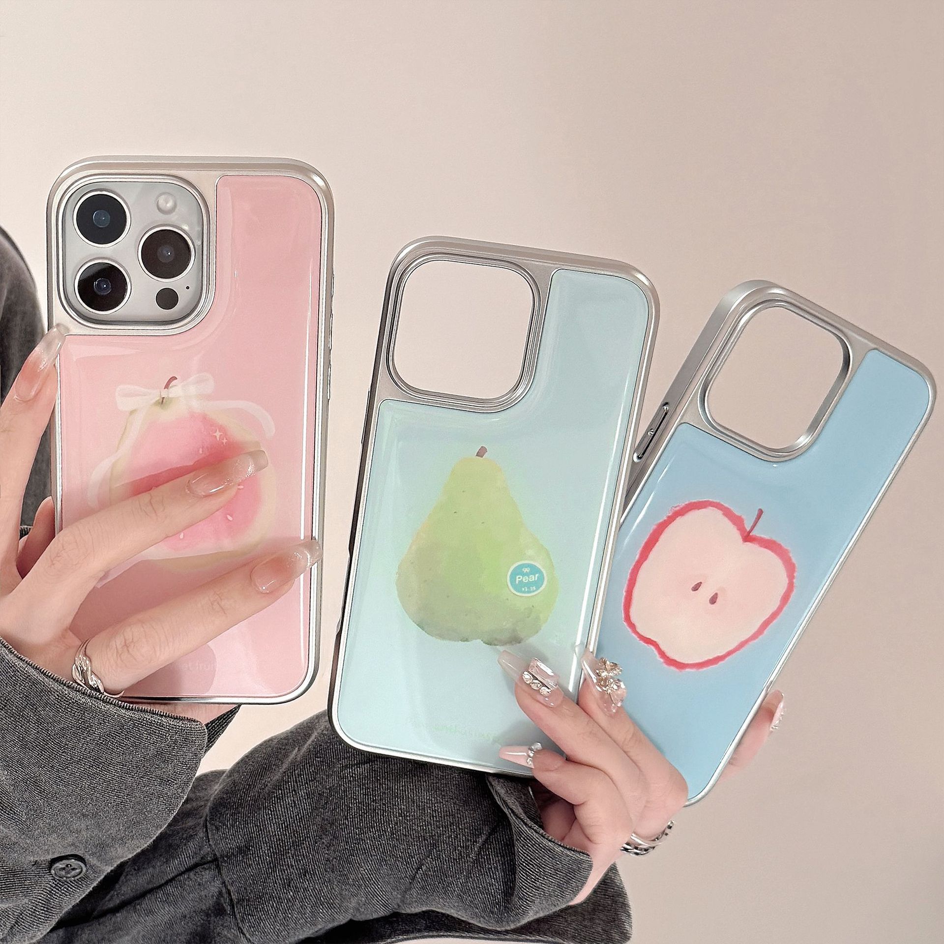 Verano fruta fresca apple 16ProMax funda para teléfono móvil 15Pro epoxi 14/13 pareja 15PM hembra