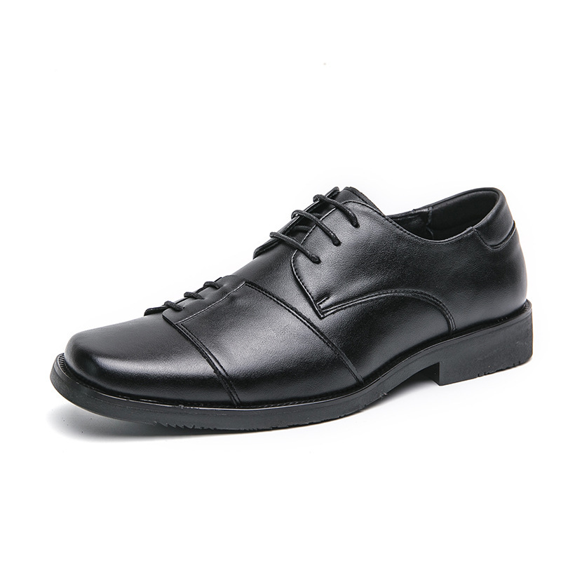 Nuevo estilo coreano de estilo británico de tres juntas zapatos de cuero para hombres, ropa formal de negocios, altura aguda, zapatos casuales de cuero marrón de tamaño grande