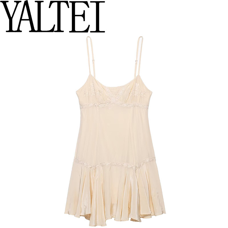Za Cross-Border Aliexpress Ins European and American Foreign Trade Women's Fashion Embroidered Lingerie-Style Dress 5107301696
