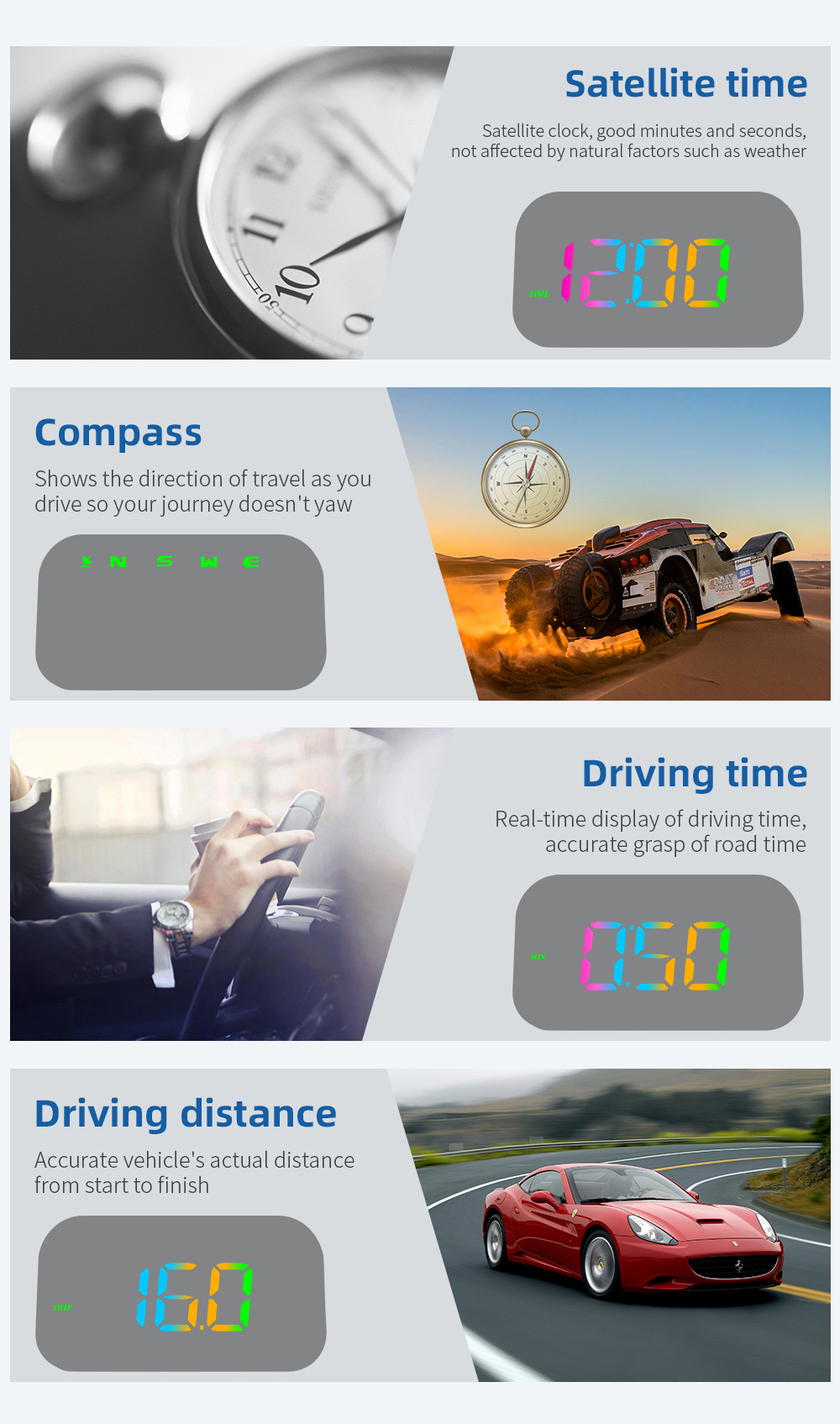 Car HUD Head-Up Display Beidou GPS Multifunctional Reflective Display Device M23 Car Head-Up Display
