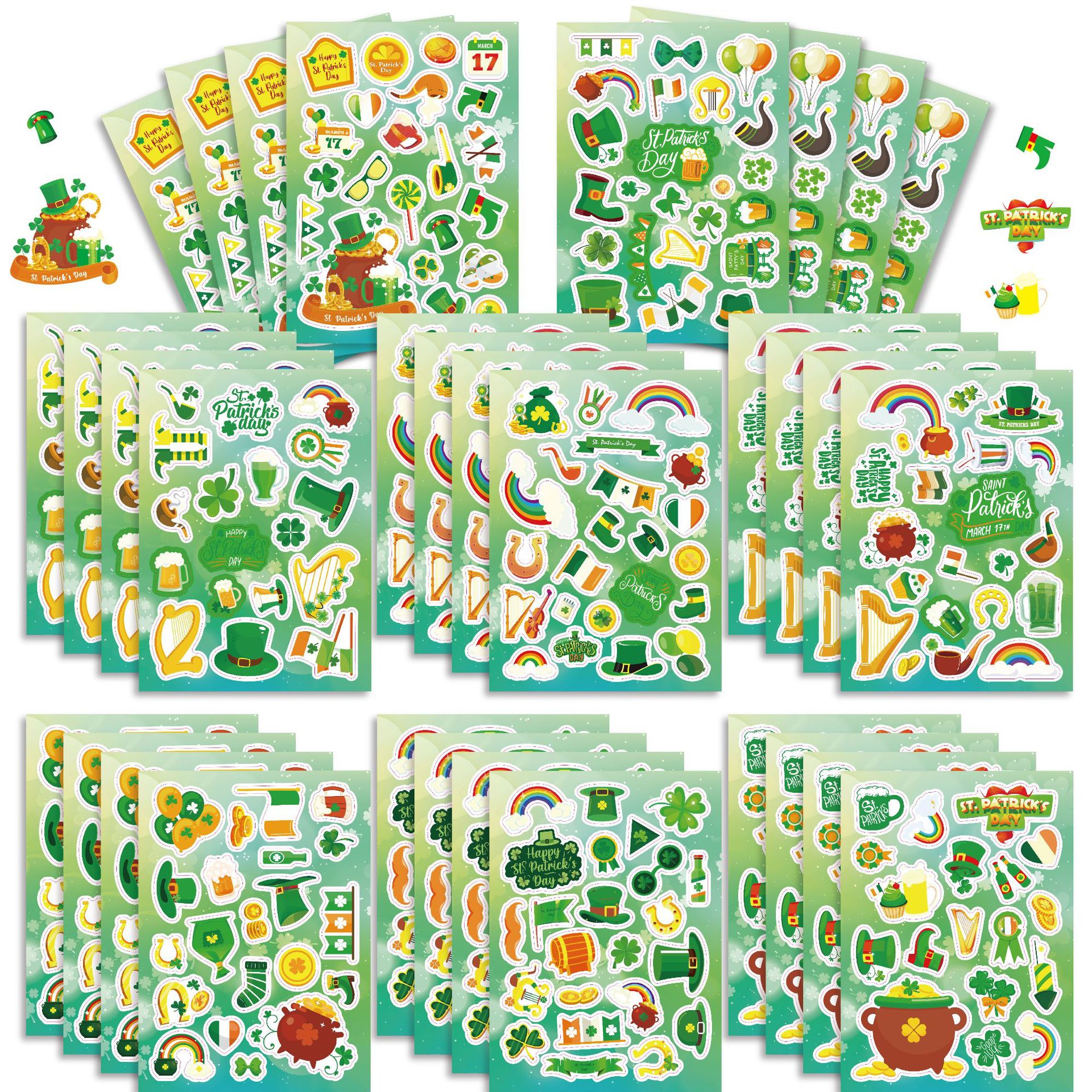 CM2311007 dibujos animados para niños lindo Festival irlandés rompecabezas interactivo entre padres e hijos DIY pegatinas