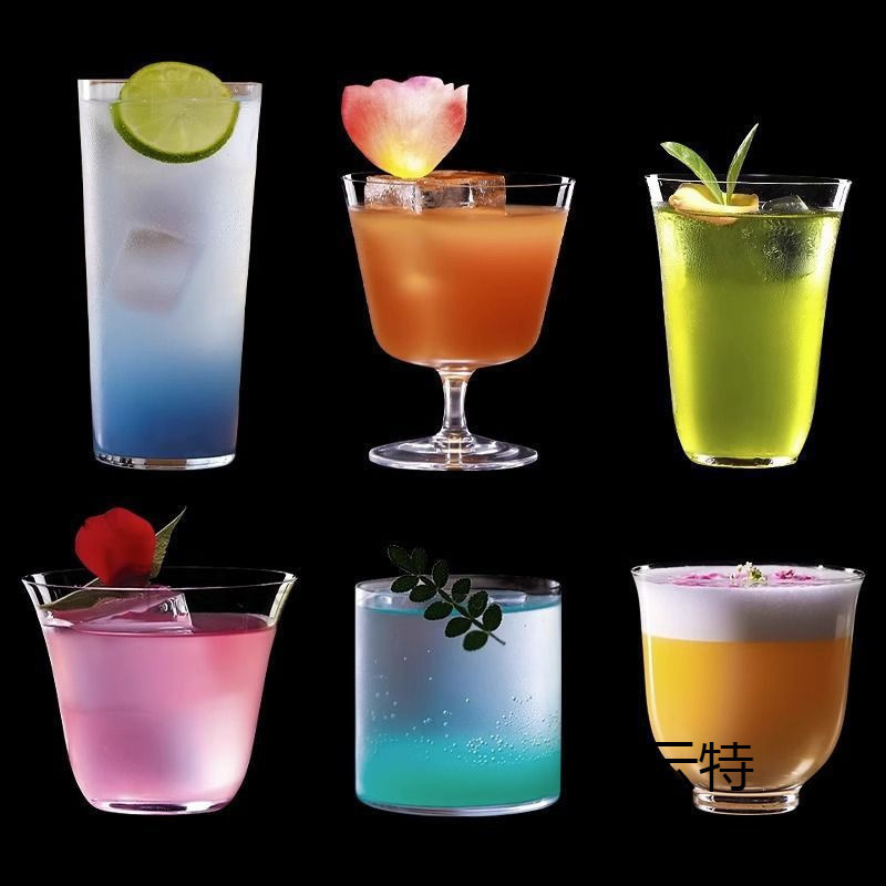 Taza de cóctel de vidrio creativo combinación de personalidad de taza Martini taza red taza de pie alto taza conjunto de taza de champán