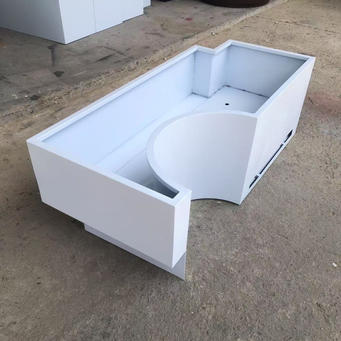 Caja de flores de balcón combinación de maceta de acero inoxidable terraza caja de plantación de tarjetas de escalones barandilla diseño gratuito caja de flores exclusiva