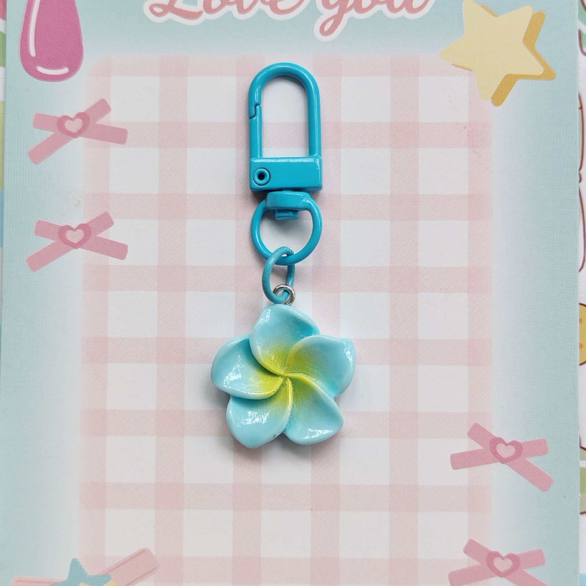 Cute Style 1 Piece Cute Plumeria Alloy Plastic Women's Bag Pendant Keychain