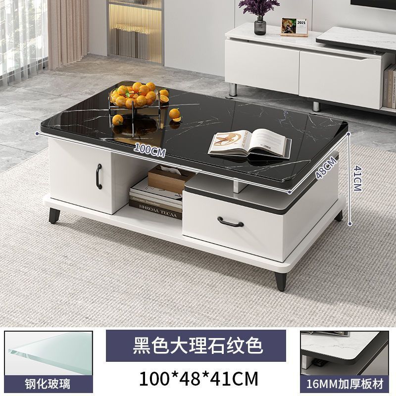 [플래그십 강화유리] 100cm 검정색 대리석 무늬 두꺼운 판