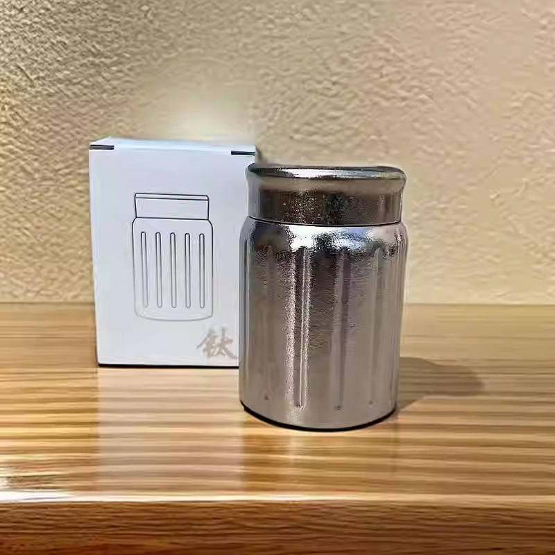 新しい内外純チタン茶缶、ポータブルティーボックス、ミニ密封缶、ビジネスギフトティーボックス卸売|undefined