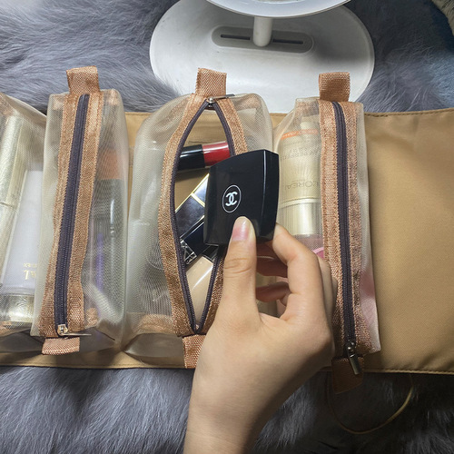 Internet celebrity ins detachable travel cosmetics storage toiletry bag portable large capacity folding four-in-one cosmetic bag