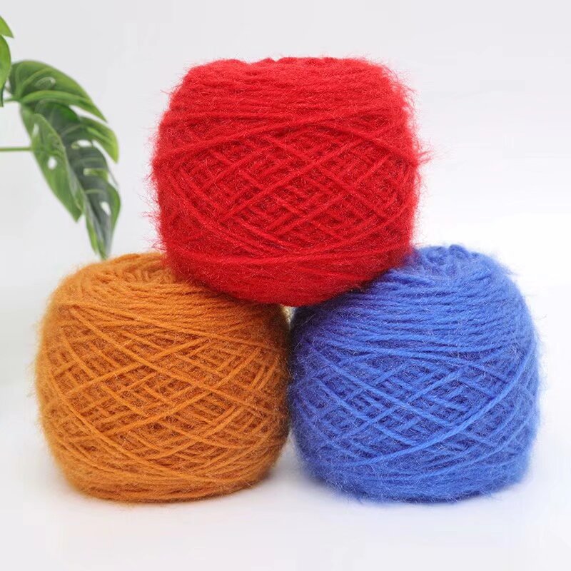 松鼠绒毛线团大团3两宝宝亮丝线编帽子围巾外套中粗线批发