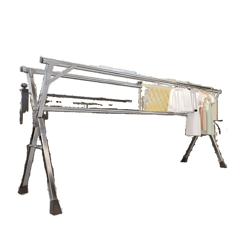 Percha de ropa plegable de acero inoxidable, terraza interior y exterior, percha de ropa fría para dormitorios, barra de secado doméstica, edredón de secado