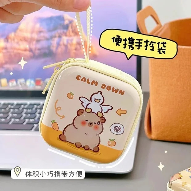 可爱卡通钥匙收纳包卡皮巴拉钱包创意迷你便携包|undefined
