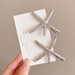 ins风发夹韩国海星发卡金属叶子边夹复古优雅气质简约头饰压夹发