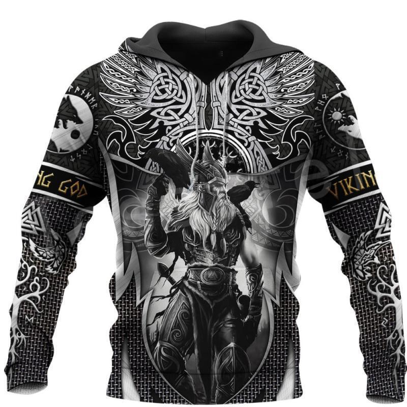 viking digital printing long sleeve casual loose hooded 3D sweater lovers pullover baseball uniform wholesale