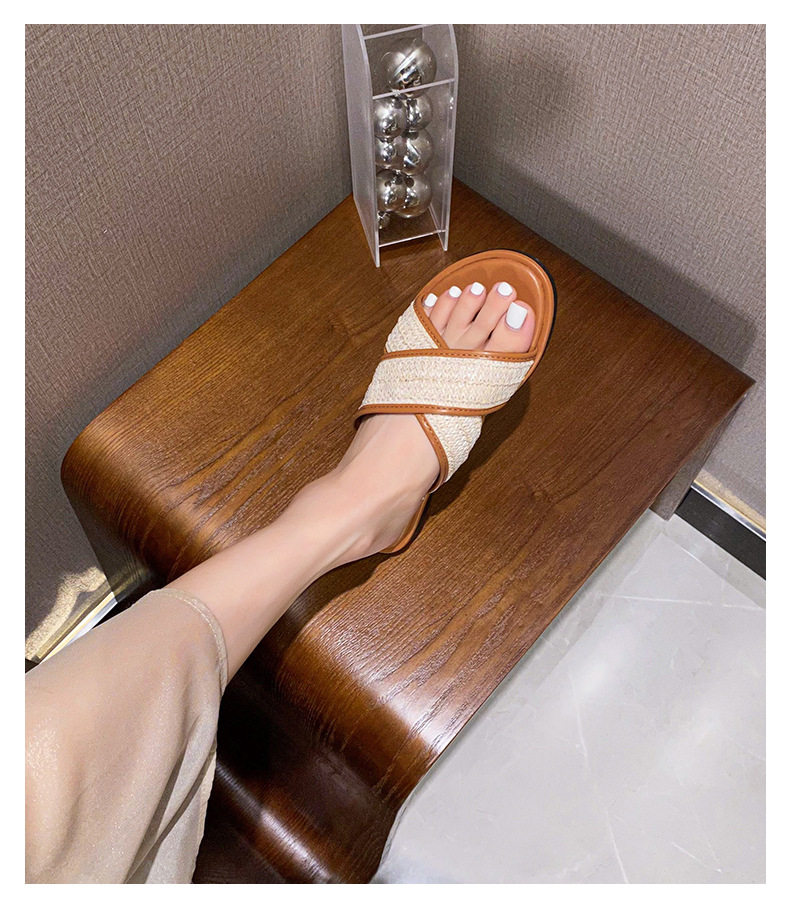 Dép sandal nữ quai chéo mũi tròn hở ngón đế dày phối màu, đế cao 3 cm — Màu Mơ (Dép lê), Màu Mơ (dép), Màu nâu (dép), Màu đen (dép) chi tiết 47
