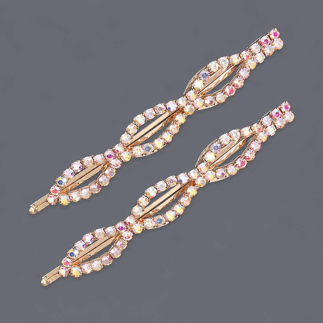 Horquilla de zirconio de lujo ligero europeo y americano con incrustaciones de diamantes, pinza de pelo de alta gama para mujer, suministro mayorista transfronterizo directo de fábrica.