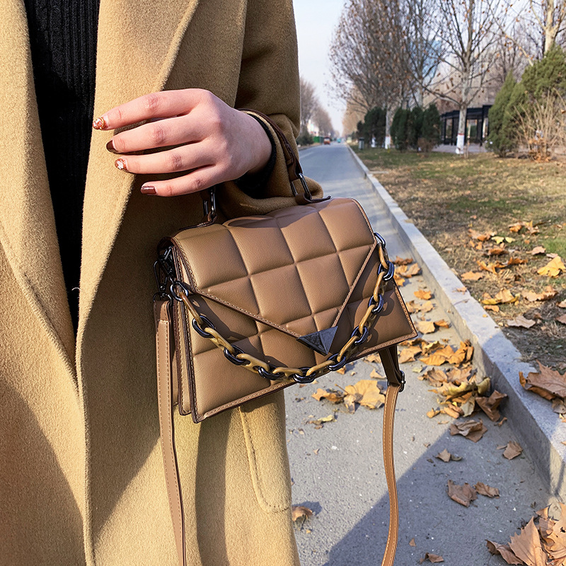 Bolso de mujer 2022 nueva moda rombo bolsa de mensajero Kelly bolso de moda Cadena de color sólido bolso de hombro