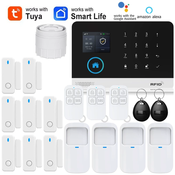 4 infrared + 8 door sensors + 3 remote control