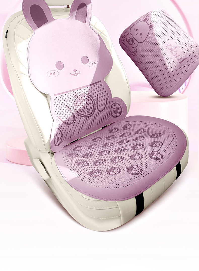 26 Years New Model Cute Little Rabbit Faux Fur Half-Cover Saddle Pad Car Seat Cushion Cover Universal for All Seasons