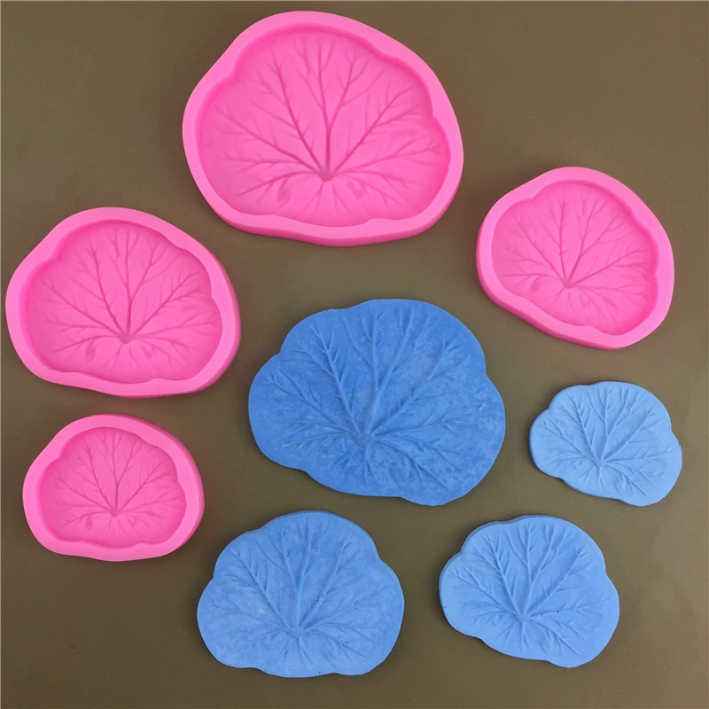 Large small pieces of different sizes of lotus leaf silicone mold with lotus lotus fondant decorative tool dripping gypsum mold