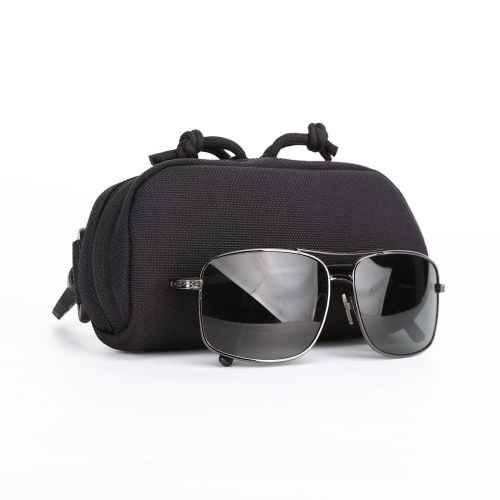 Tactical nylon hard shell glasses case with Molle system, protective case, accessory bag, sunglasses bag, factory direct sale