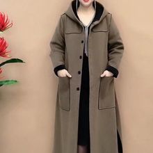 长款外穿加绒加厚秋冬新款洋气女风衣过膝阔太太