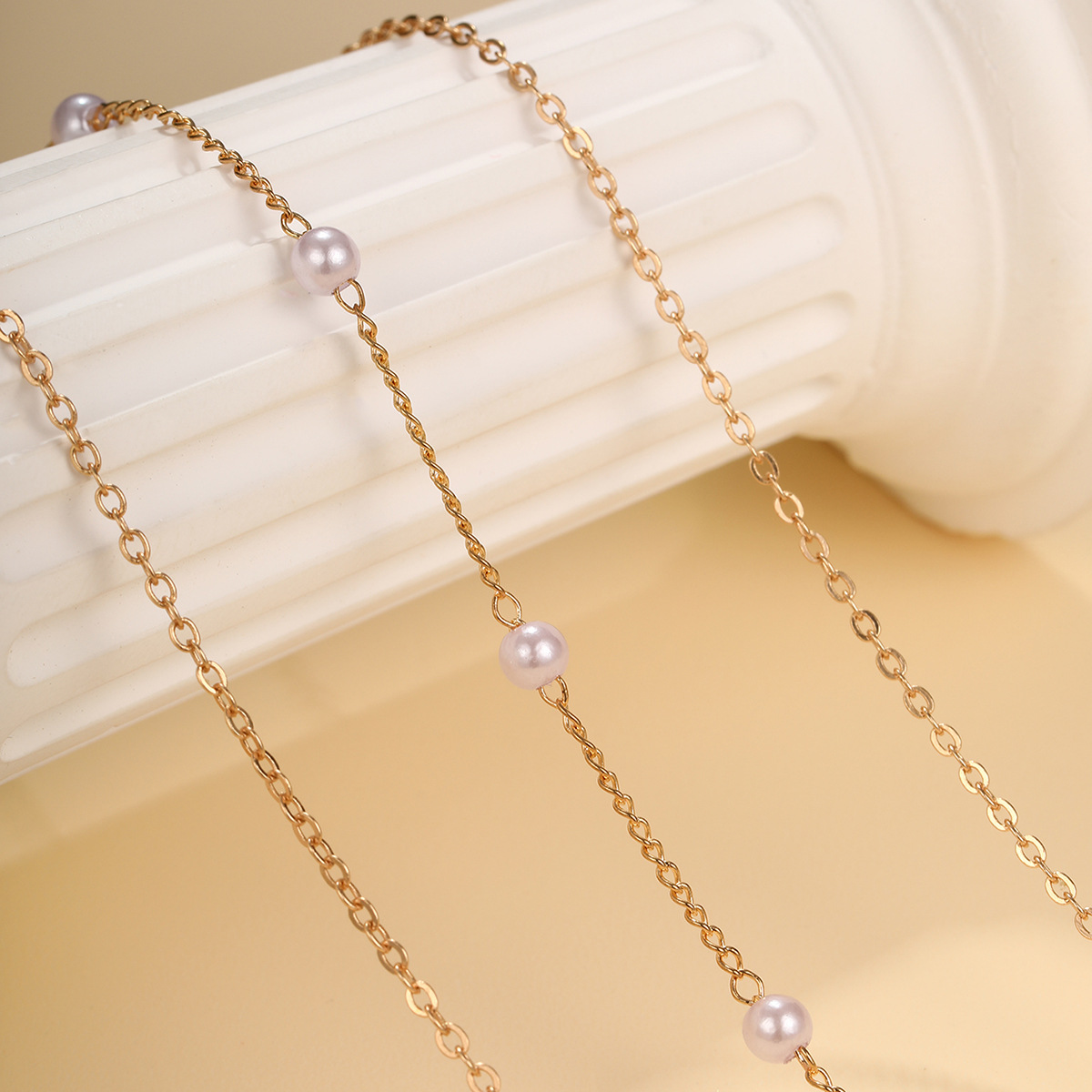 Multi-layer Heart Pearl Gold Necklace For Women Statement Jewelry_voghion.com