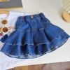 Summer cartoon jacket, denim skirt, set, with short sleeve