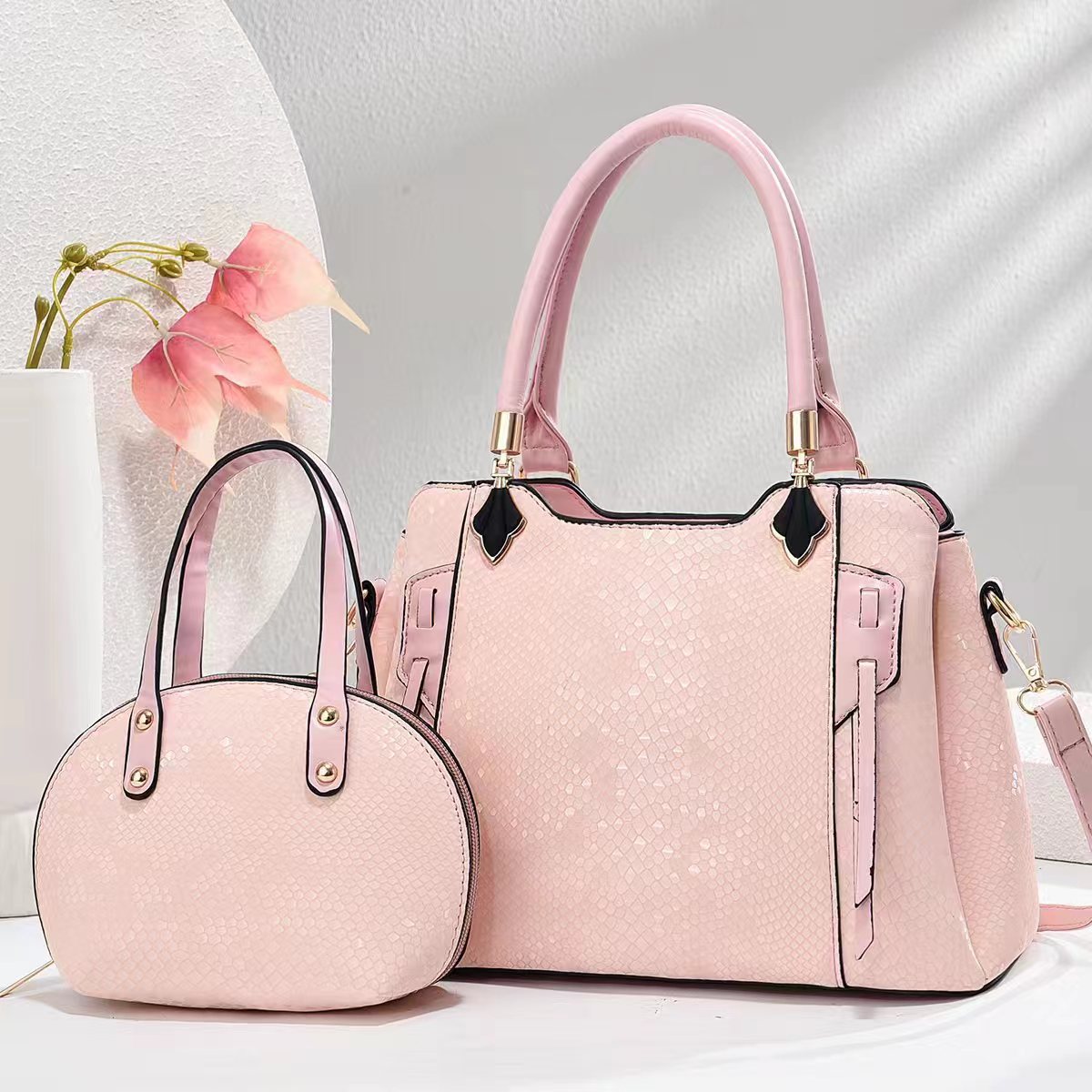 Bolso de mano bolso de comercio exterior con patrón de serpiente bolso de madre e hijo tendencia europea y americana comercio exterior Taizhou bolso de mujer textura PU bolso de hombro bags