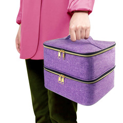 Nail polish purple storage rack double layer manicure makeup travel box essential oil nail polish storage bag travel cosmetic bag