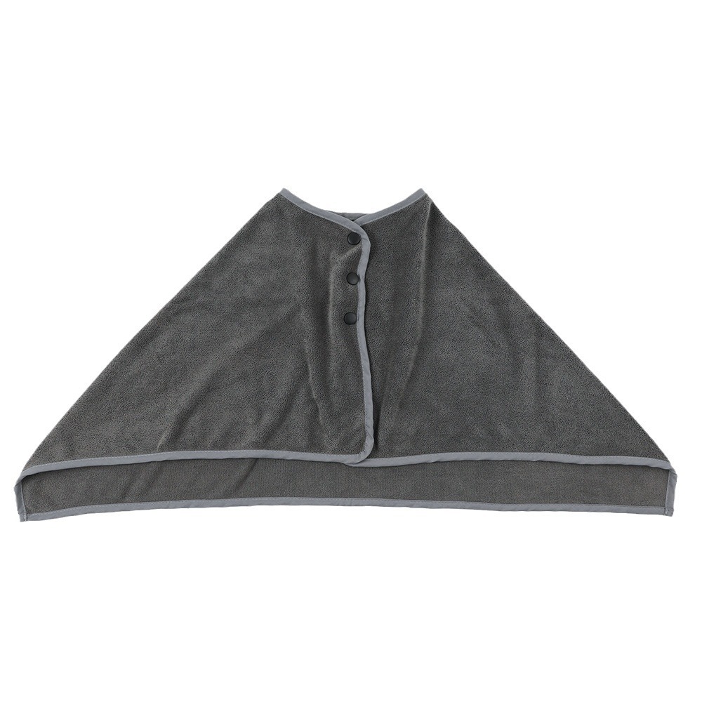 Chal de belleza de microfibra al por mayor, borde firme, hebilla conveniente, salón de belleza, chal profesional, absorción de agua, secado rápido