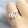 Fashionable ring heart-shaped, internet celebrity, double wear, Birthday gift