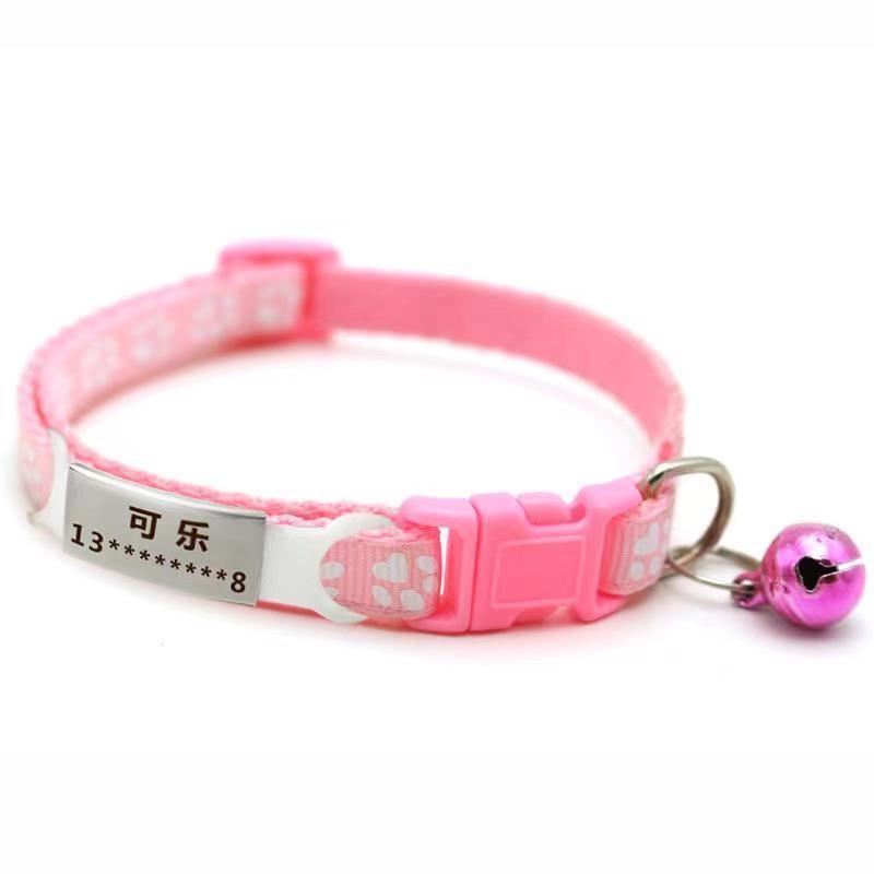 Collar reflectante de logotipo para perros, collar para gatos, collar para perros