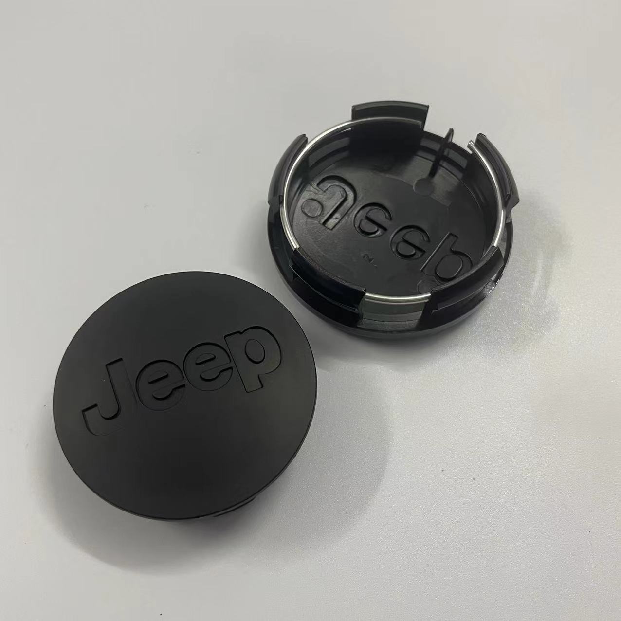 4x 64mm Jeep Nabendeckel Radkappen Silber