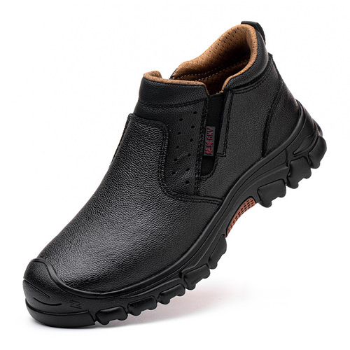 Waterproof work safety shoes for men, breathable, anti-odor, wear-resistant, lightweight, anti-puncture, insulated safety shoes, wholesale, black