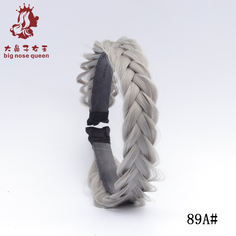 Internet celebridad moda Fishbone trenza desordenada peluca natural mujer trenzada Twist trenza diadema dentada antideslizante pelo presionando diadema