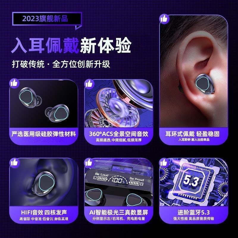 クロスボーダー充電式イヤホンbluetooth無線入耳式ミニ騒音低減運動男女bluetoothイヤホン卸売り|undefined