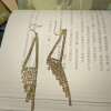 Earrings, fashionable silver needle, diamond encrusted, silver 925 sample, European style, internet celebrity