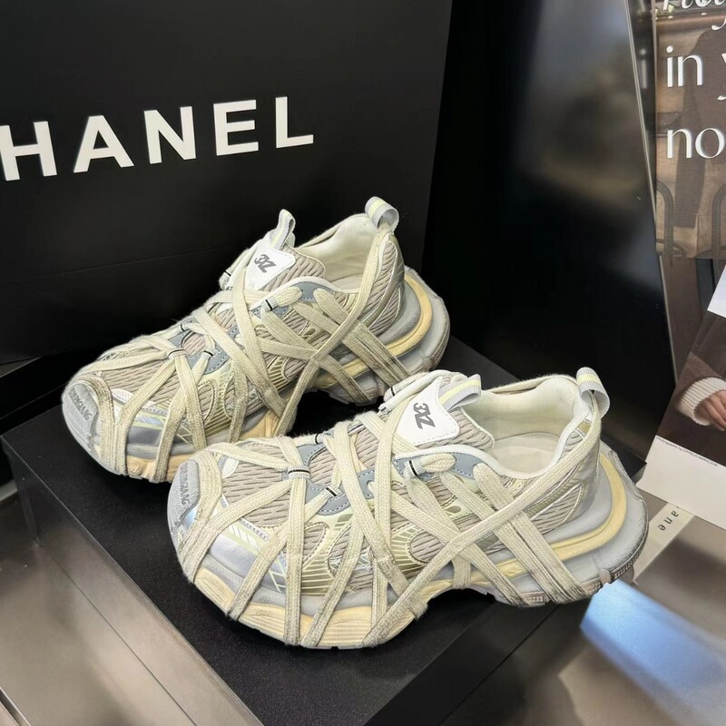 3XL Strappy Spring and Summer New and Old Dad Shoes for Women Breathable Casual Running Shoes Old Thick-Soled Sports Couple Heightening Shoes