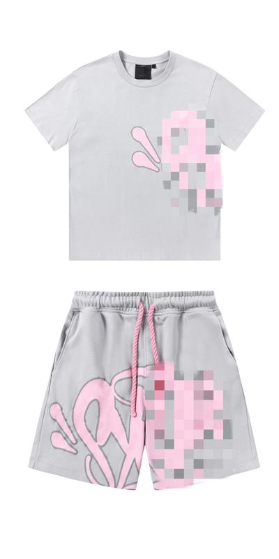 欧米式ヒップホップ発泡アルファベットプリント半袖tシャツ半ズボン男性夏潮牌レジャースポーツスーツ|undefined