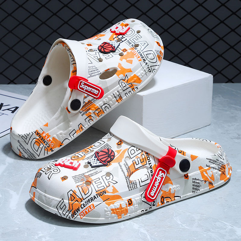 Zapatos con agujeros de camuflaje de coco 2025 nuevas sandalias zapatos de playa para hombres zapatos de viaje casuales sandalias Baotou para hombres