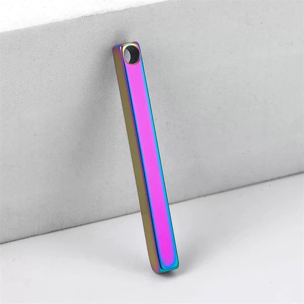 Cross-Mirror European and American Stainless Steel Rectangular Pendant Rectangular Tag Necklace Titanium Steel Metal Necklace Accessories Can Be Engraved
