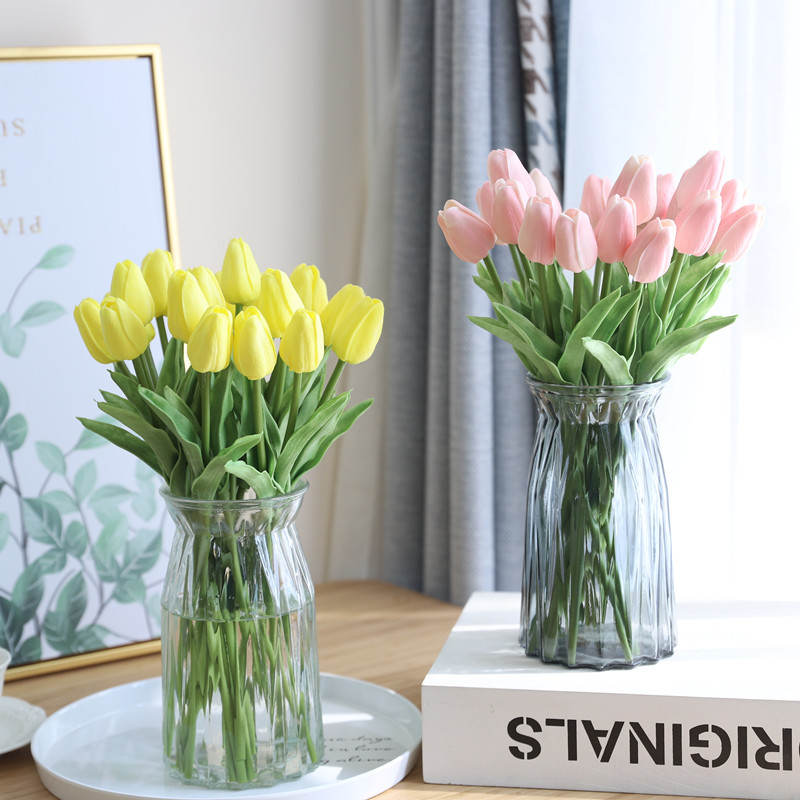 Mini tulip artificial flowers small artificial flowers cross-border manufacturer wholesale home bedroom soft furnishing photography photography decoration
