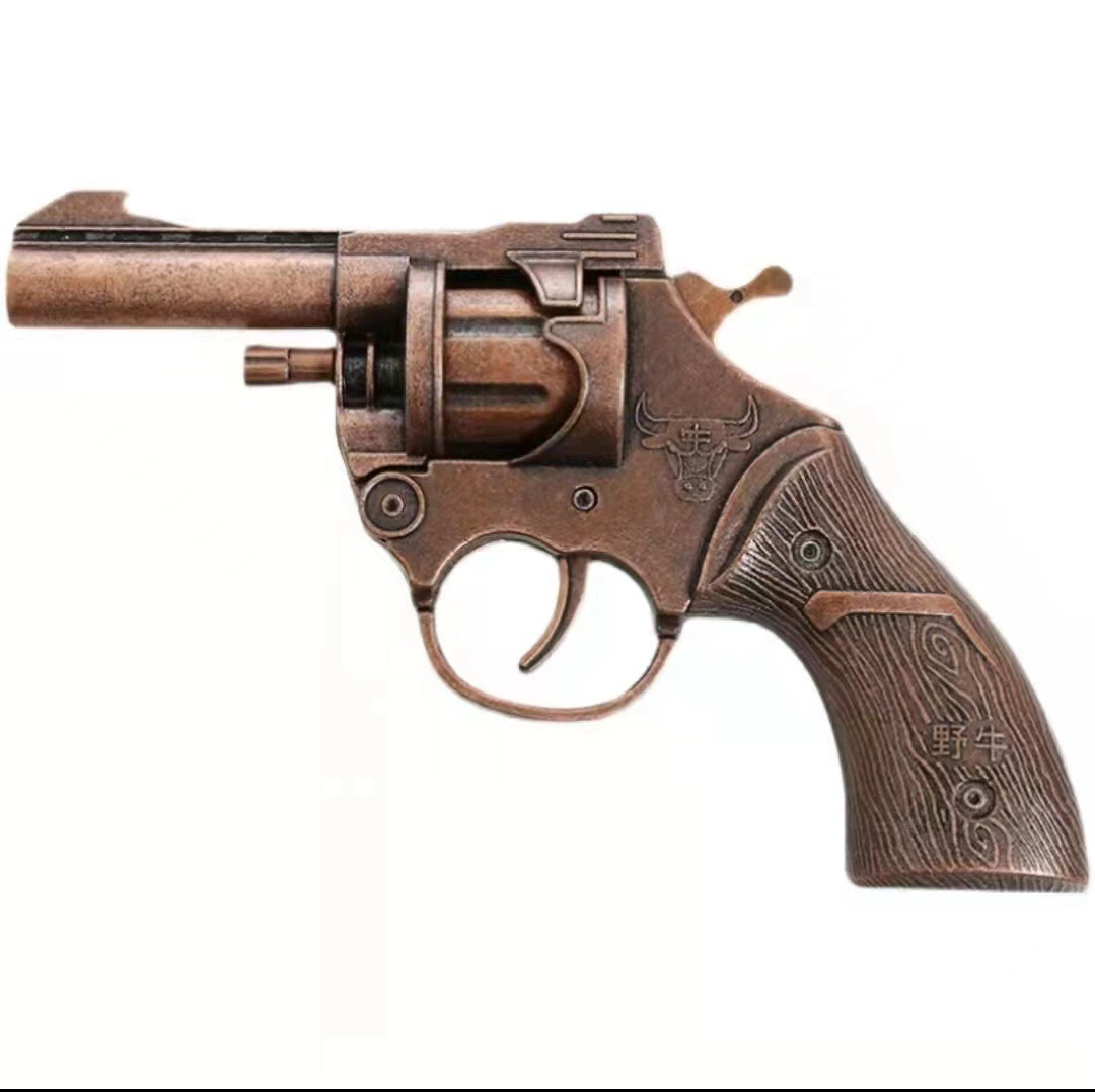 Revolver Smash Gun Pistol Alloy Smash Gun Children's Metal 8090 Post-Flint Nostalgic Toy Gun Wholesale