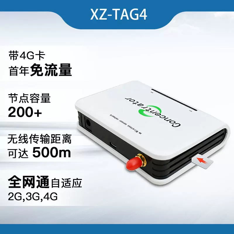 无线传感器4G网关  无线数据接收机  支持2g/3g/4g,rs232串口网关