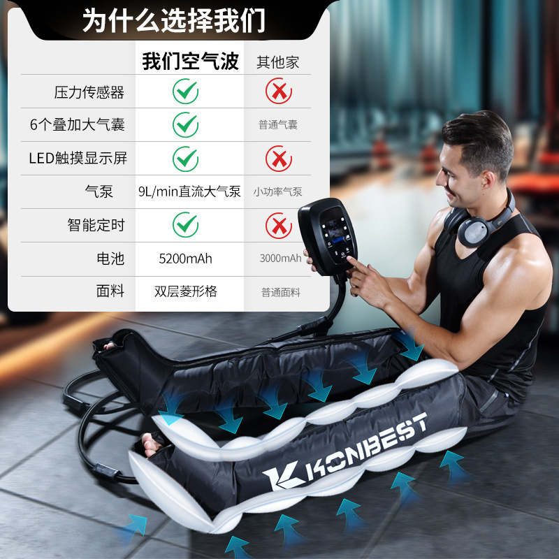 新しいエアバッグレッグマッサージャー、スポーツリカバリー、筋肉リラクゼーション、エアウェーブレッグマッサージ、美脚器具、クロスボーダー|undefined